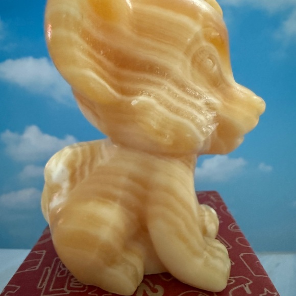 Baby Simba Orange Calcite Figurine - Picture 2 of 7